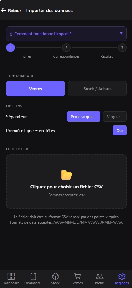 Import CSV Vestock — importez vos ventes et stock depuis Excel ou Vinted